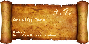 Antalfy Imre névjegykártya
